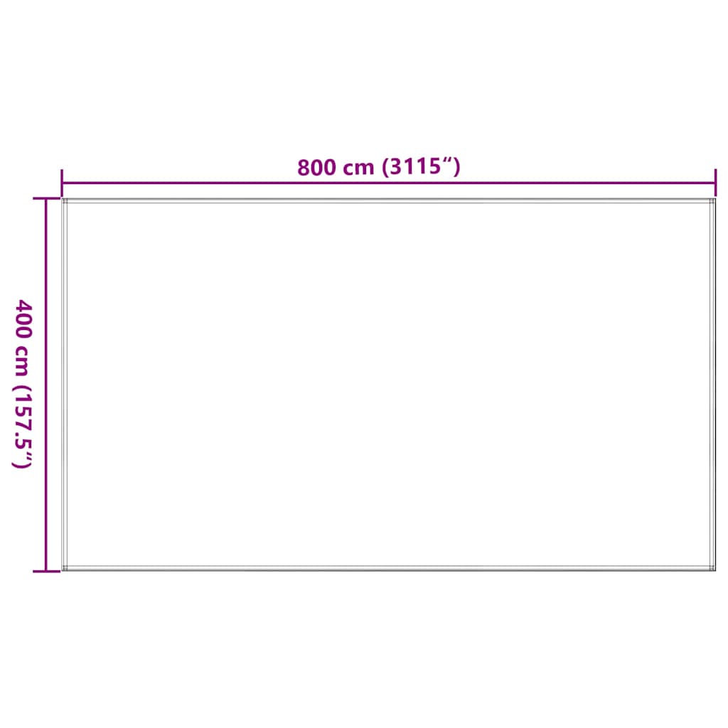 vidaXL Tent Carpet Anthracite and White 400x800 cm HDPE