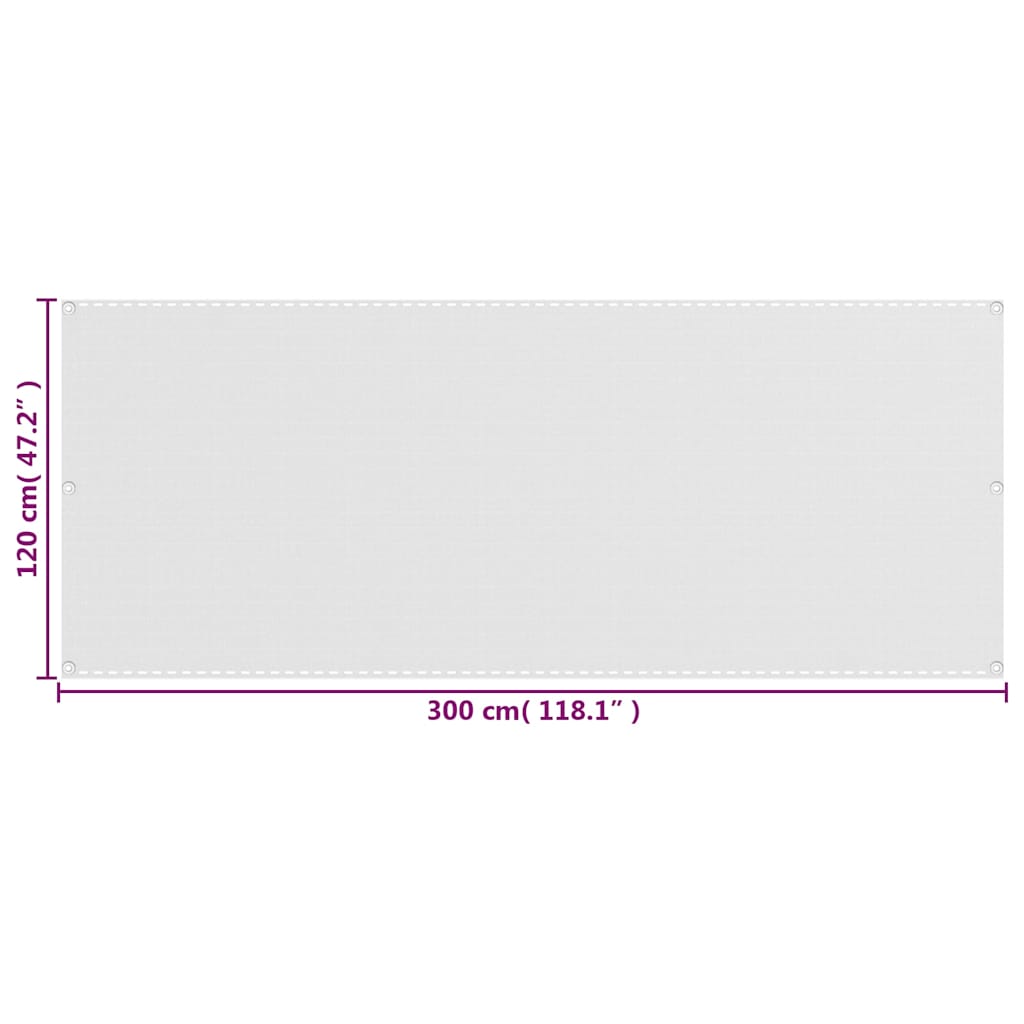 310868 vidaXL Balcony Screen White 120x300 cm HDPE
