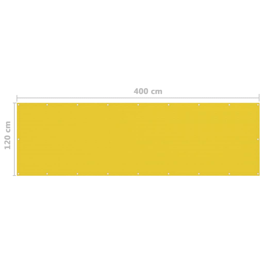 vidaXL Balcony Screen Yellow 120x400 cm HDPE