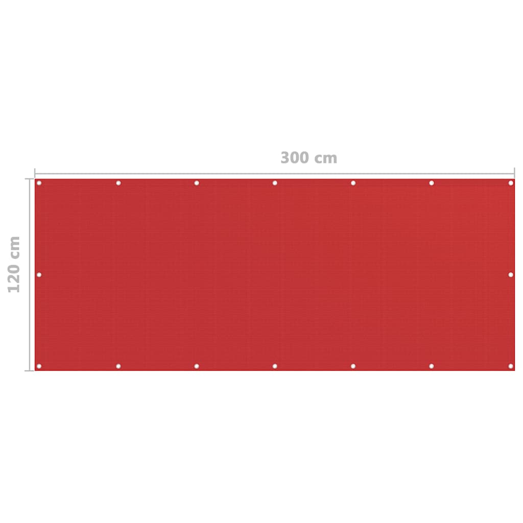 311012 vidaXL Balcony Screen Red 120x300 cm HDPE