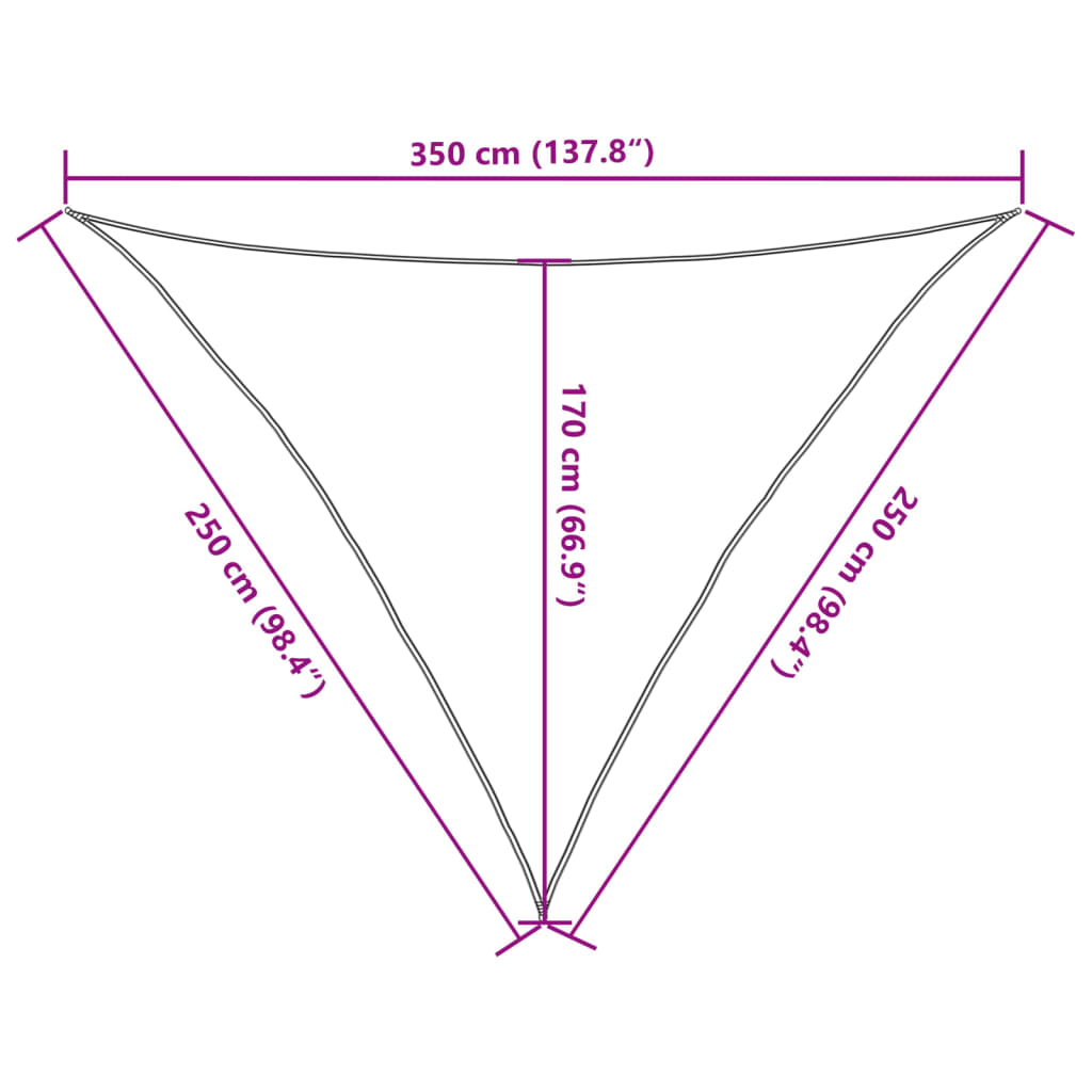 vidaXL Sunshade Sail 160 g/m² Anthracite 2.5x2.5x3.5 m HDPE
