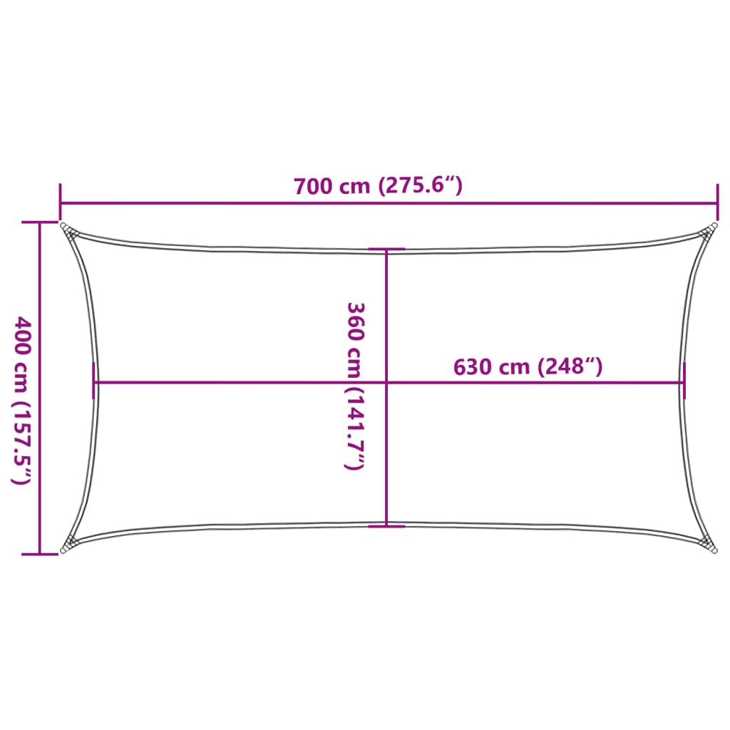 vidaXL Sunshade Sail 160 g/m² Beige 4x7 m HDPE