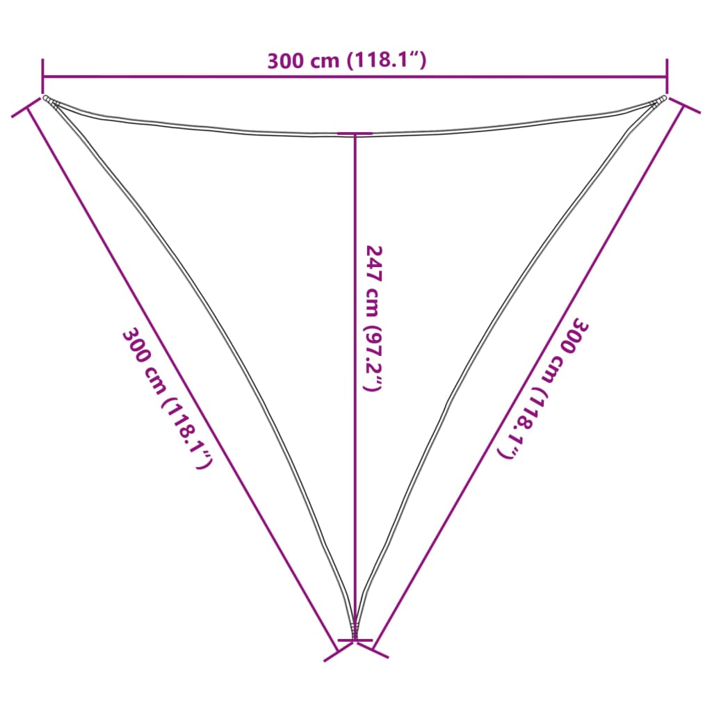 vidaXL Sunshade Sail 160 g/m² Beige 3x3x3 m HDPE