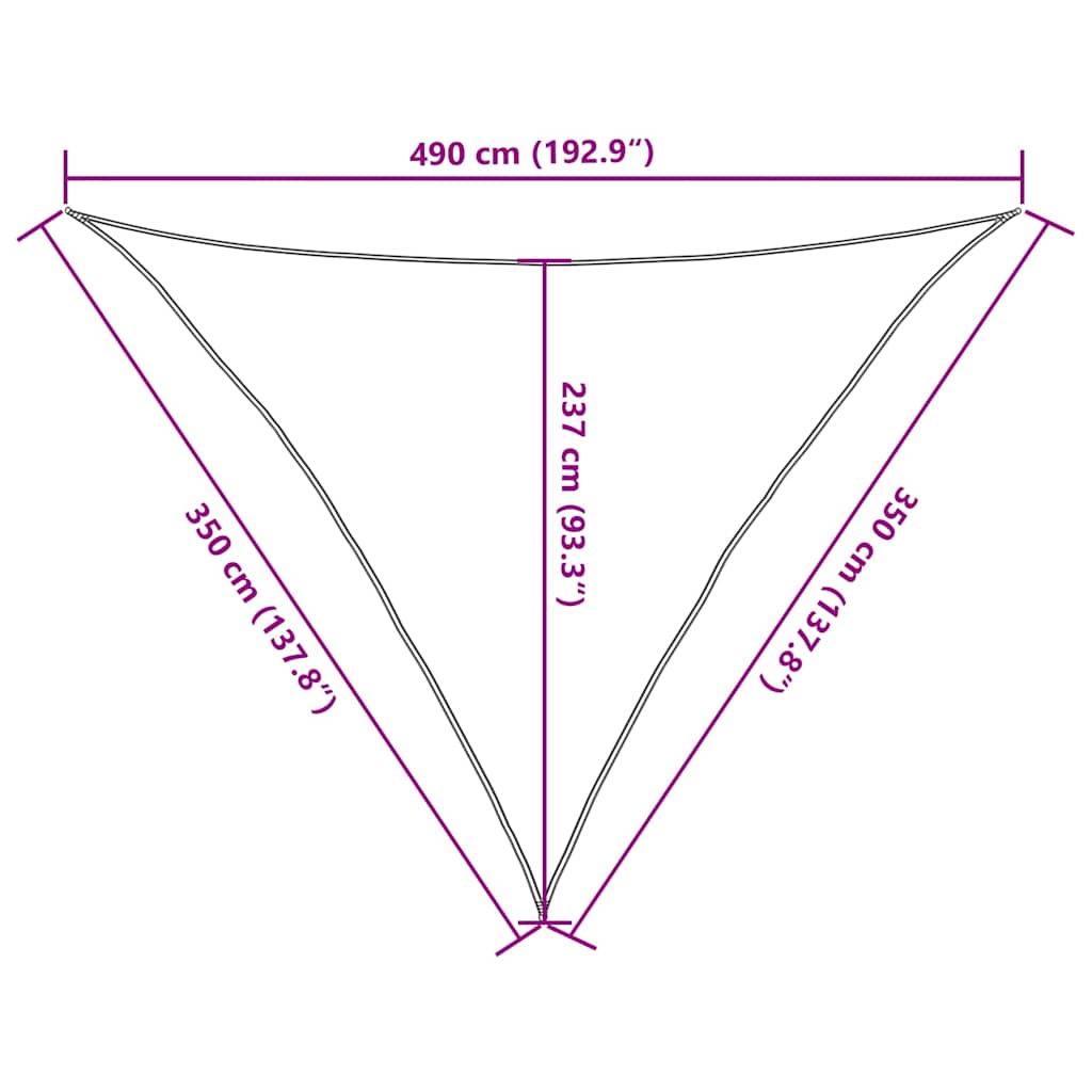 311147 vidaXL Sunshade Sail 160 g/m² Beige 3,5x3,5x4,9 m HDPE
