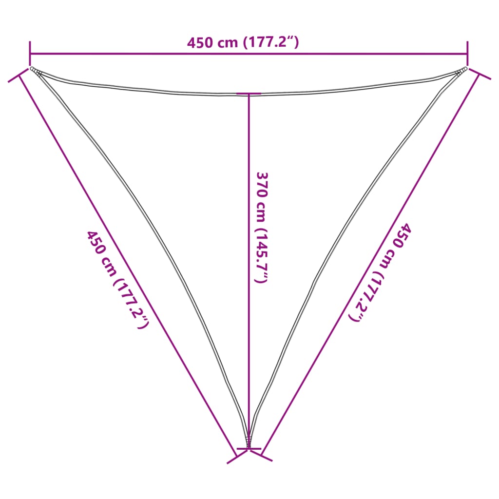 vidaXL Sunshade Sail 160 g/m² Beige 4.5x4.5x4.5 m HDPE