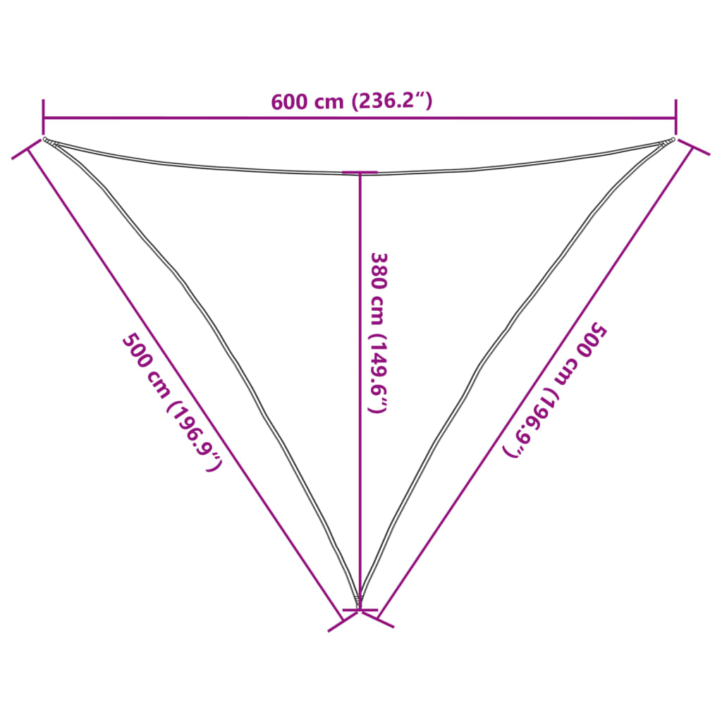 vidaXL Sunshade Sail 160 g/m² Beige 5x5x6 m HDPE