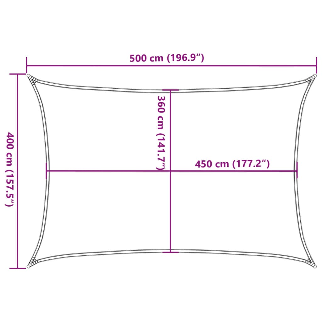 vidaXL Sunshade Sail 160 g/m² Cream 4x5 m HDPE