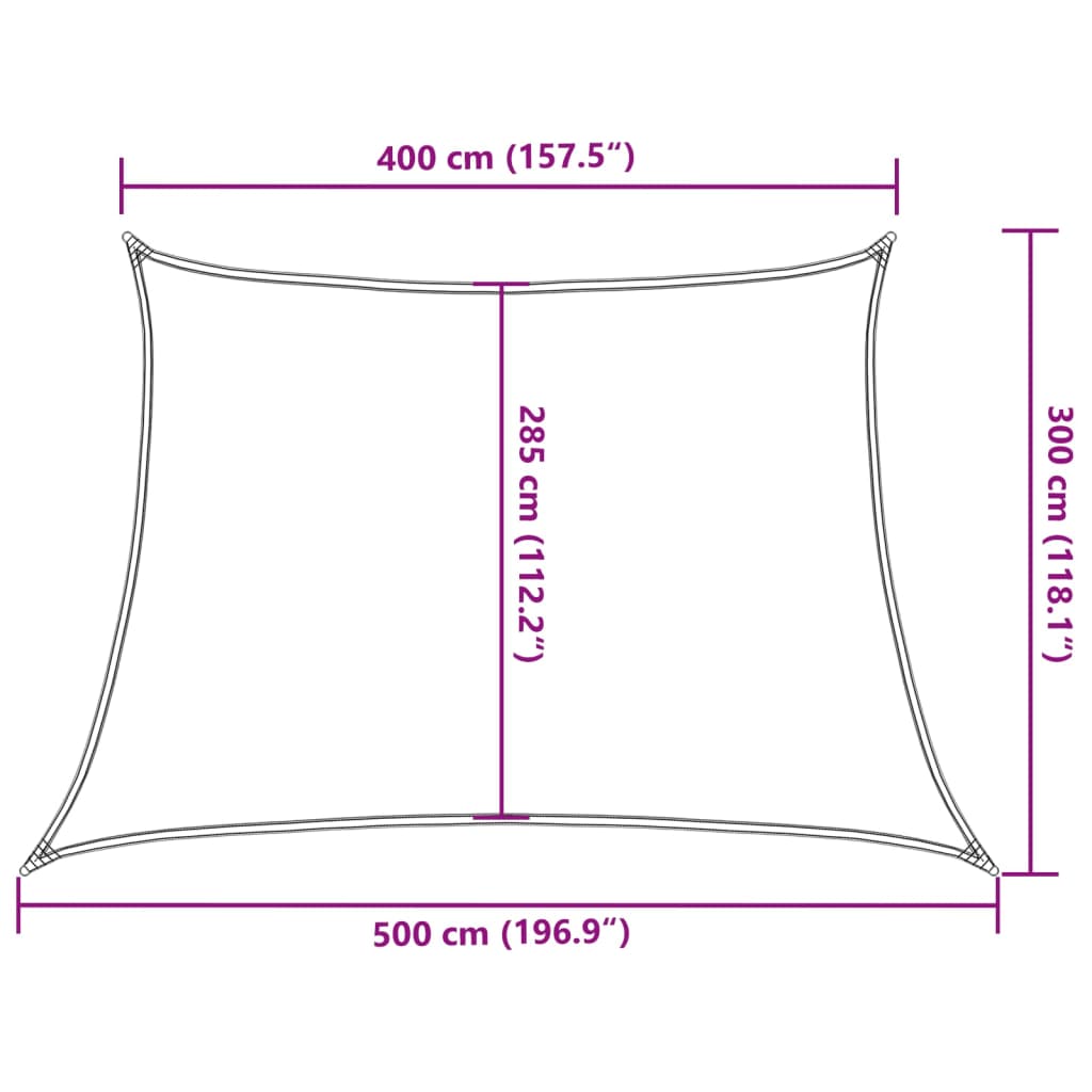 vidaXL Sunshade Sail 160 g/m² Cream 4/5x3 m HDPE