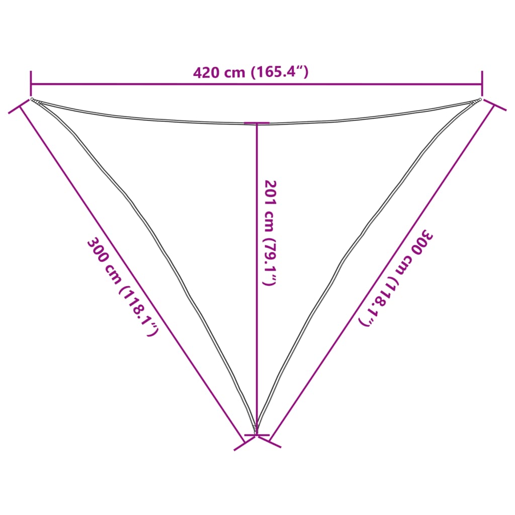 vidaXL Sunshade Sail 160 g/m² White 3x3x4.2 m HDPE