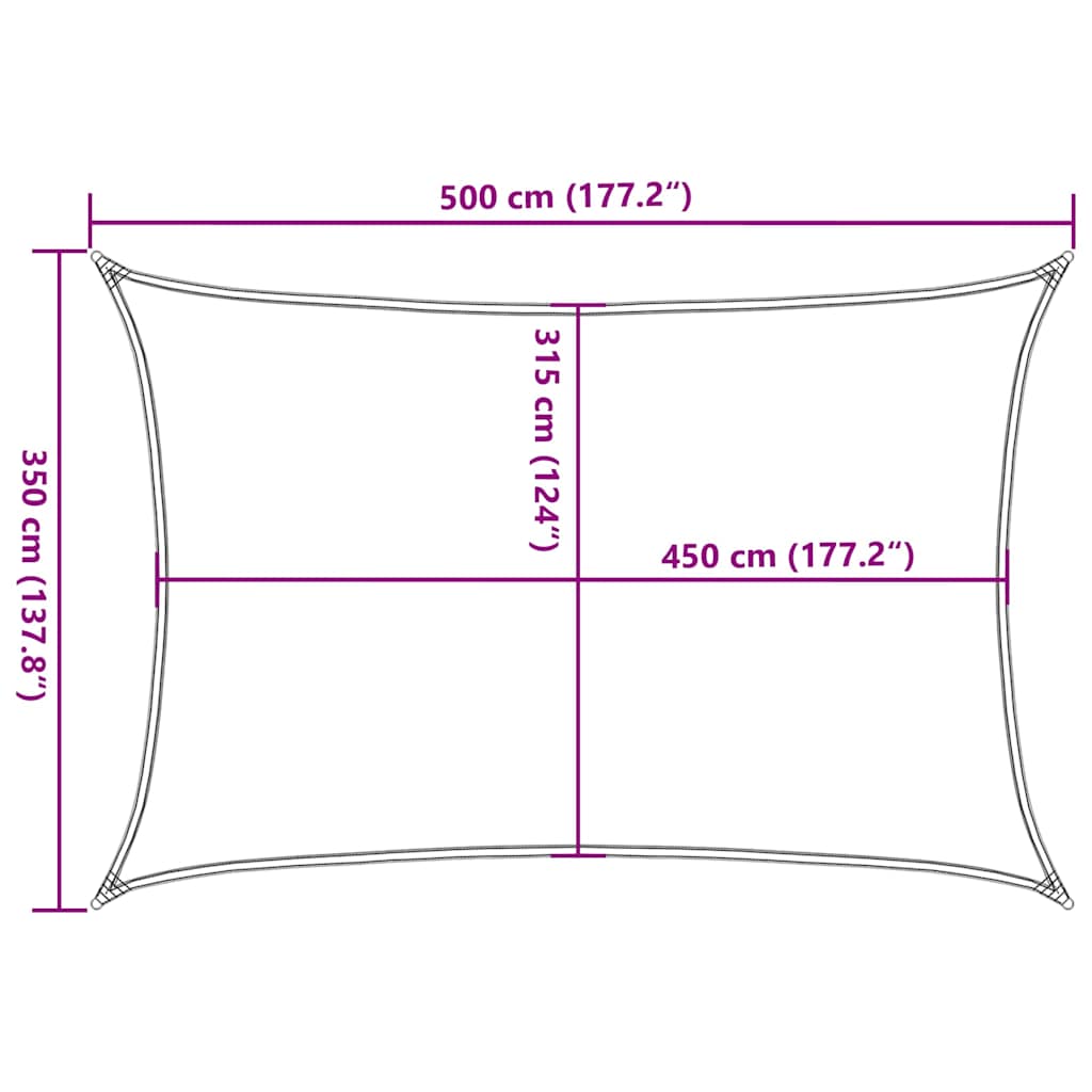 vidaXL Sunshade Sail 160 g/m² Rectangular Terracotta 3,5x5 m HDPE