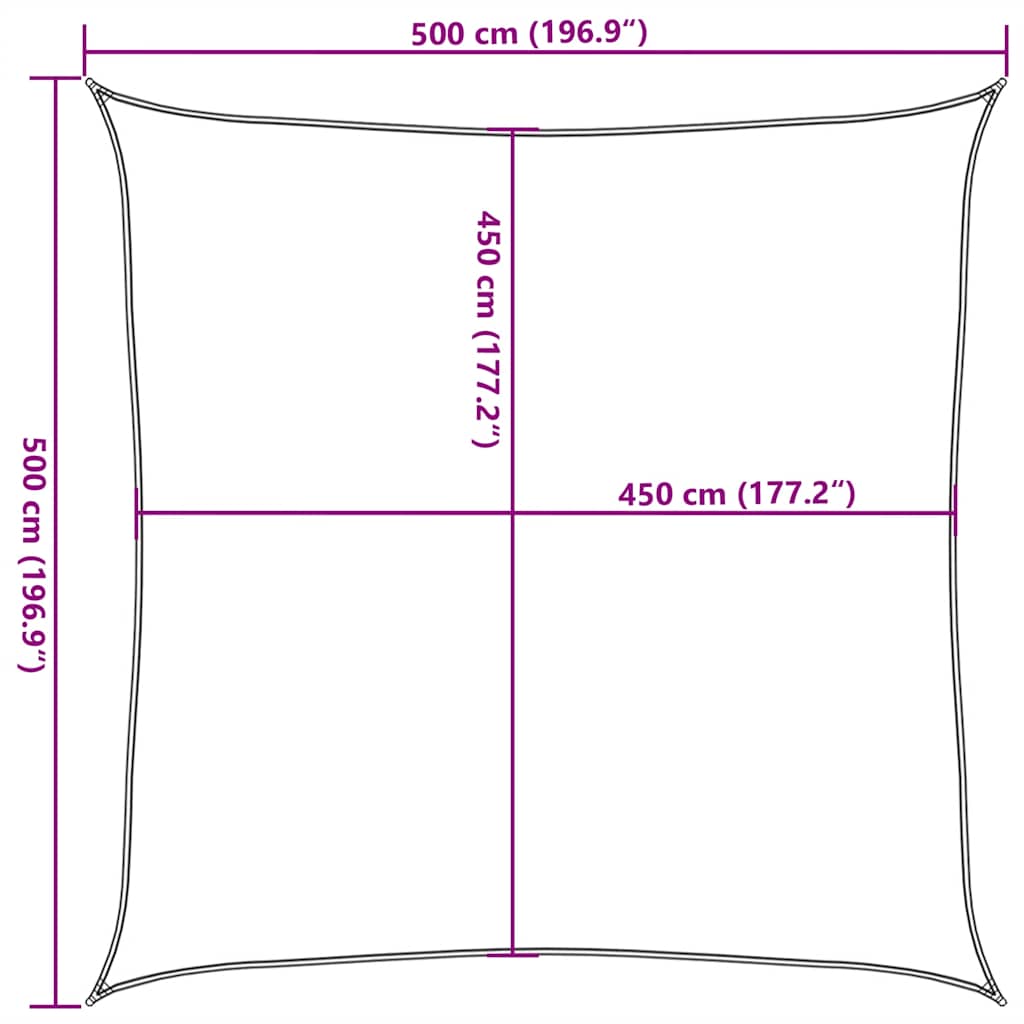 vidaXL Sunshade Sail 160 g/m² Taupe 5x5 m HDPE