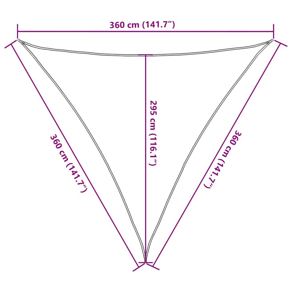 vidaXL Sunshade Sail 160 g/m² Taupe 3.6x3.6x3.6 m HDPE
