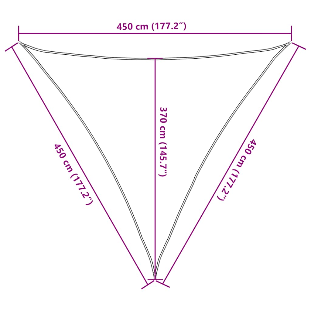 vidaXL Sunshade Sail 160 g/m² Taupe 4.5x4.5x4.5 m HDPE