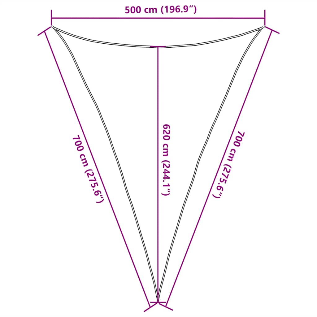 vidaXL Sunshade Sail 160 g/m² Taupe 5x7x7 m HDPE