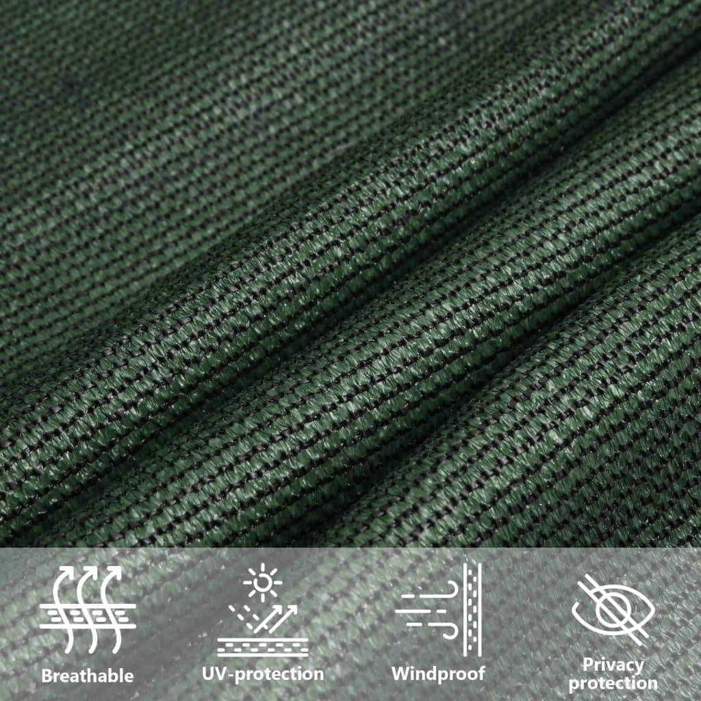 vidaXL Sunshade Sail 160 g/m² Dark Green 2x2 m HDPE
