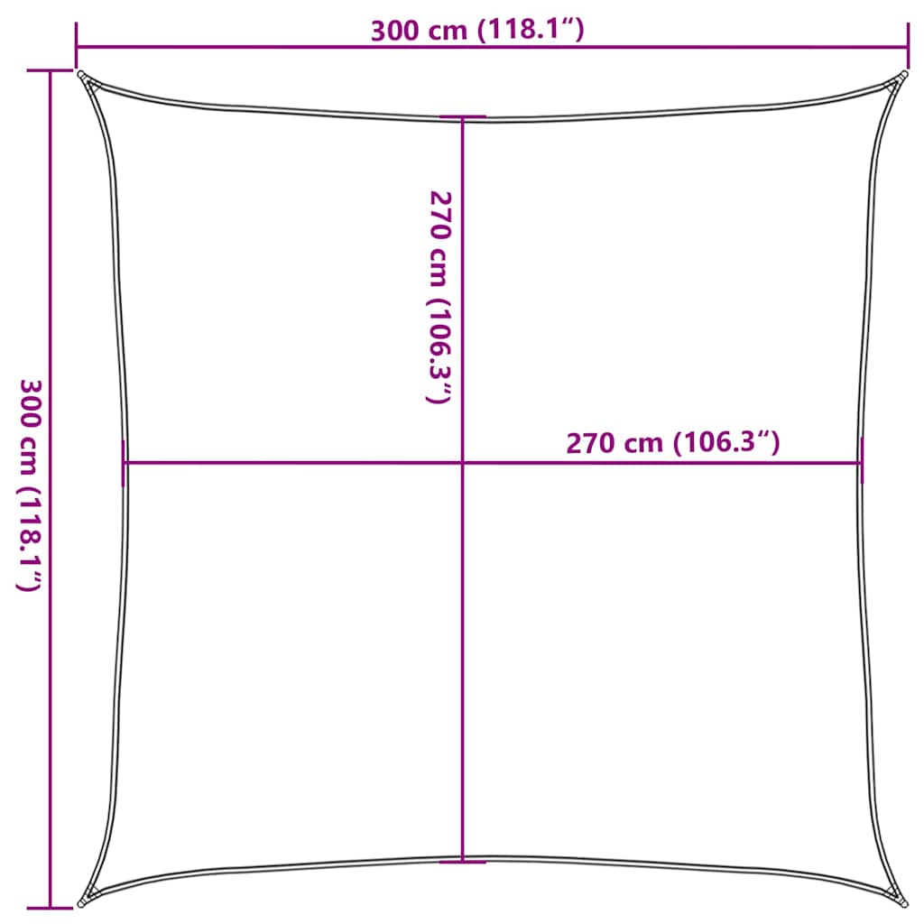 311549 vidaXL Sunshade Sail 160 g/m² Yellow 3x3 m HDPE