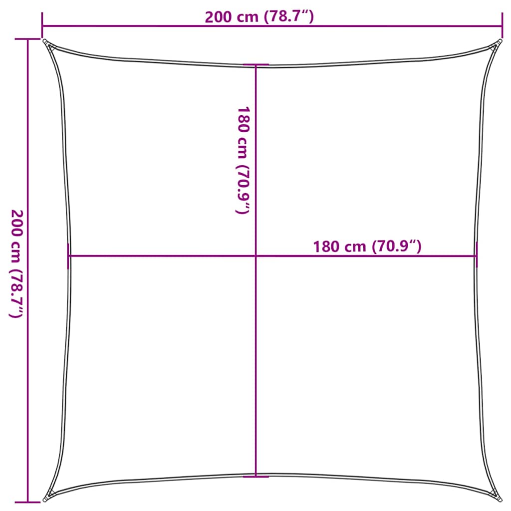 311602 vidaXL Sunshade Sail 160 g/m² Red 2x2 m HDPE