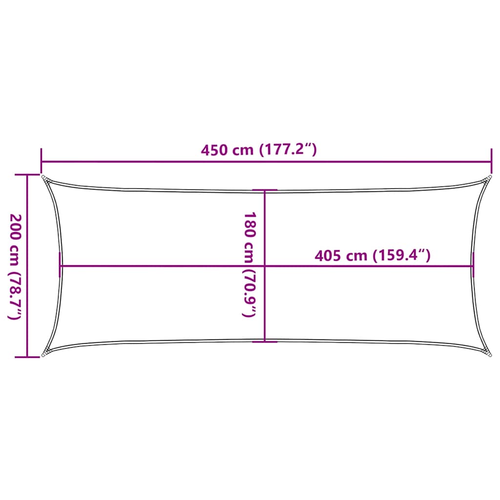 vidaXL Sunshade Sail 160 g/m² Red 2x4.5 m HDPE