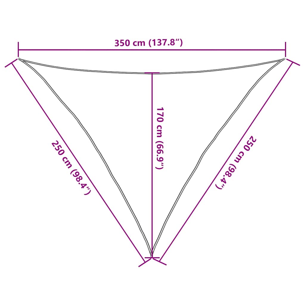 311636 vidaXL Sunshade Sail 160 g/m² Red 2,5x2,5x3,5 m HDPE