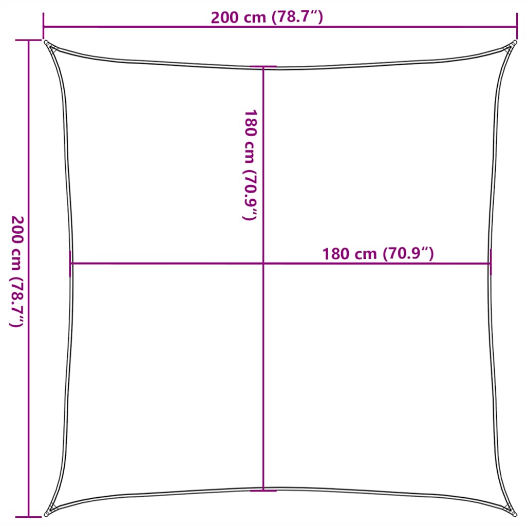 vidaXL Sunshade Sail 160 g/m² Orange 2x2 m HDPE