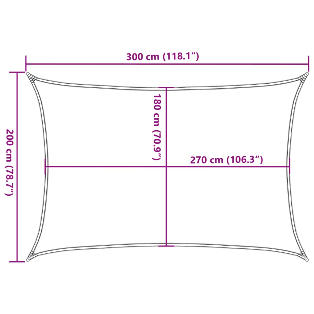 vidaXL Sunshade Sail 160 g/m² Black 2x3 m HDPE