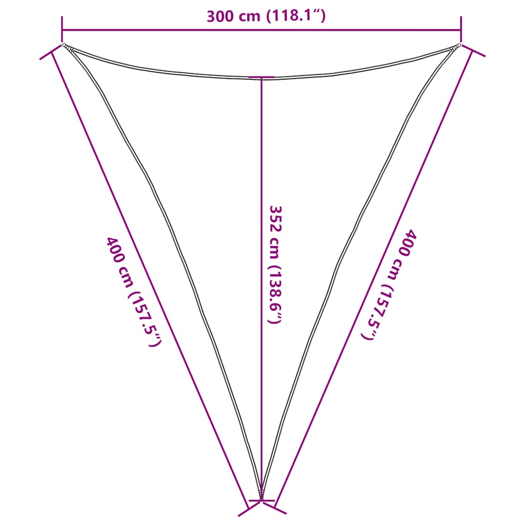 vidaXL Sunshade Sail 160 g/m² Triangular Black 3x4x4 m HDPE