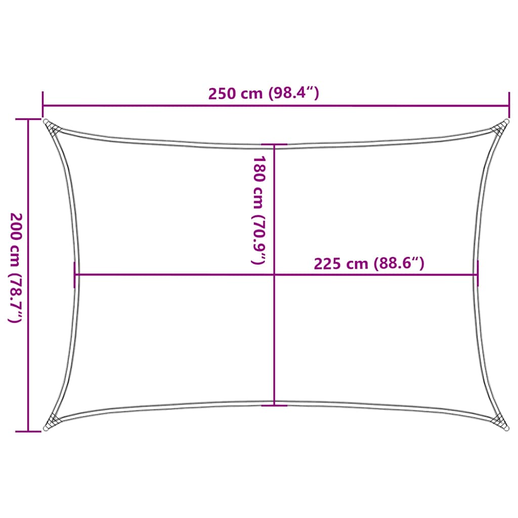 311776 vidaXL Sunshade Sail 160 g/m² Brown 2x2,5 m HDPE