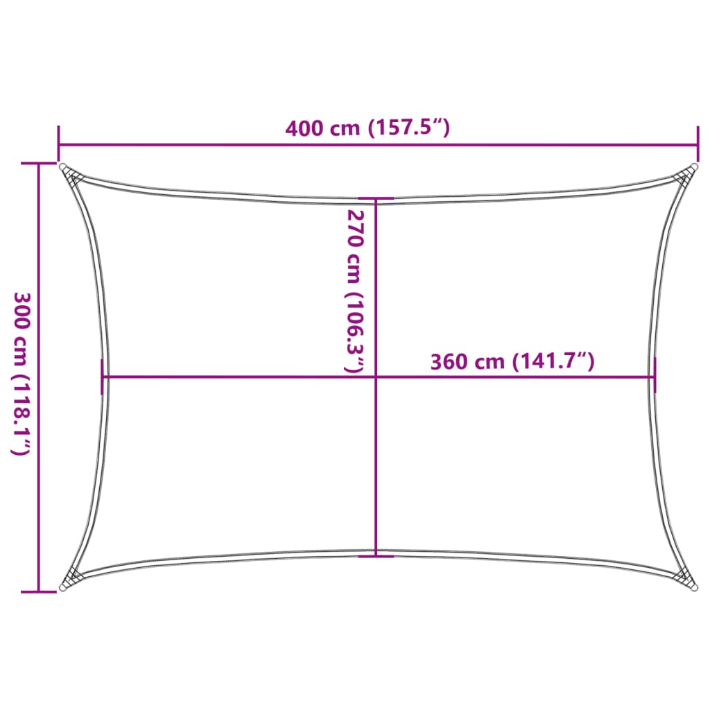 vidaXL Sunshade Sail 160 g/m² Brown 3x4 m HDPE