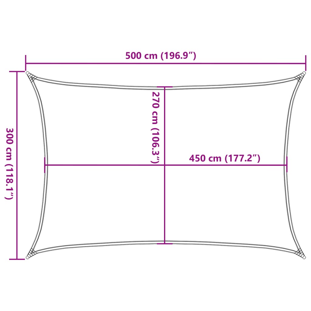 vidaXL Sunshade Sail 160 g/m² Brown 3x5 m HDPE