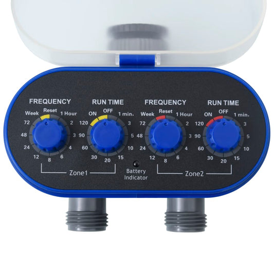 147889 vidaXL Double Outlet Water Timer with Ball Valves