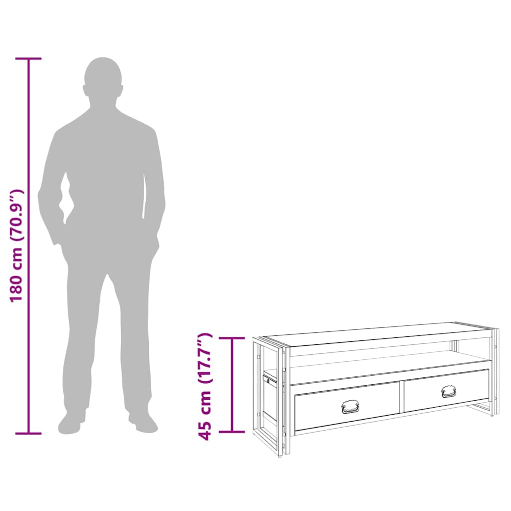 vidaXL Tv Cabinet | Honey Finish | Solid Acacia Wood | Medium | TV Cabinet