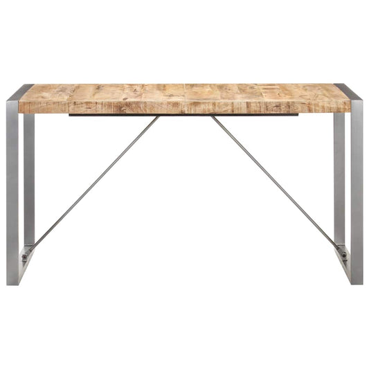 321562 vidaXL Dining Table 140x70x75 cm Solid Rough Mango Wood