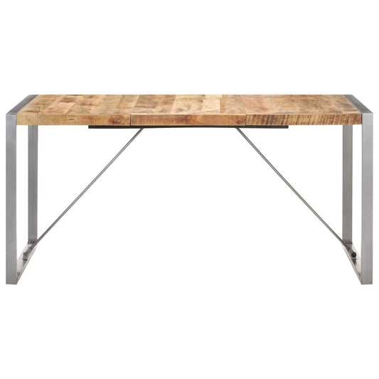321563 vidaXL Dining Table 160x80x75 cm Solid Rough Mango Wood