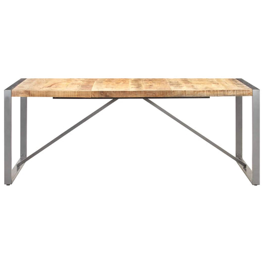 321565 vidaXL Dining Table 200x100x75 cm Solid Rough Mango Wood