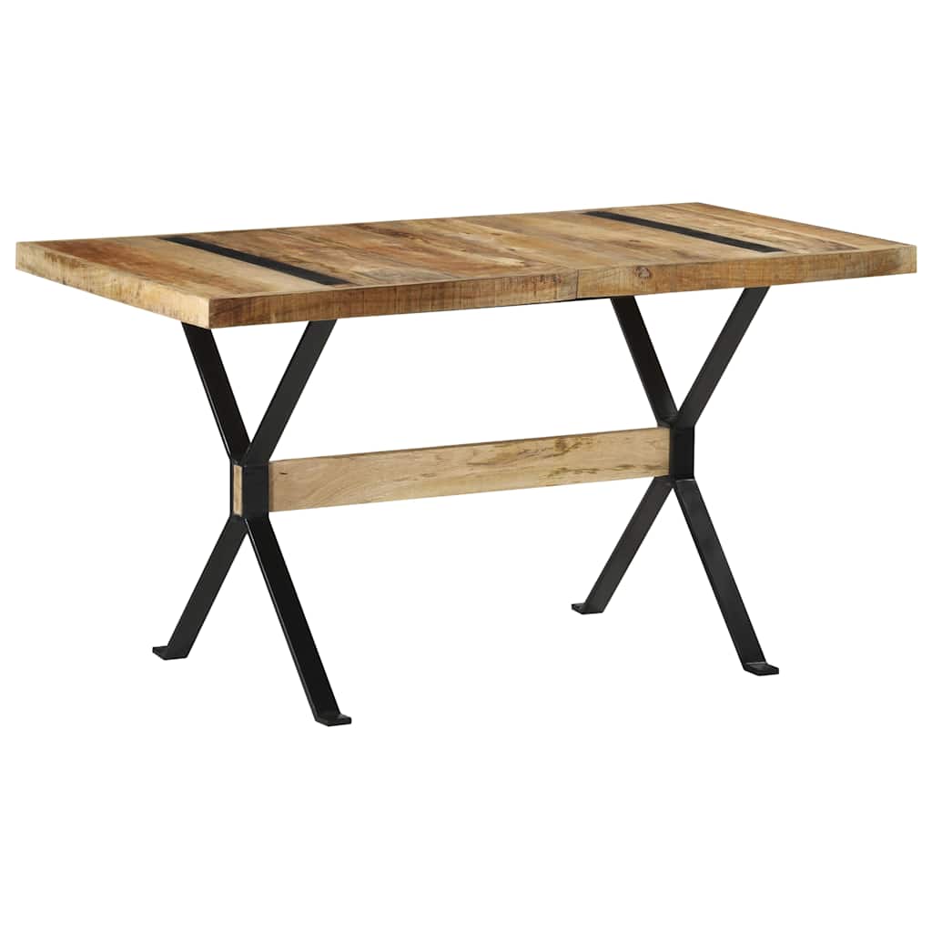 321606 vidaXL Dining Table 140x70x76 cm Rough Mango Wood