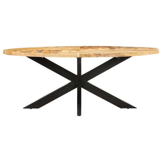 321675 vidaXL Dining Table Oval 200x100x75 cm Rough Mango Wood