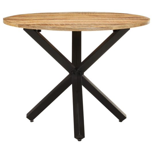 321681 vidaXL Dining Table Round 100x100x75 cm Rough Mango Wood