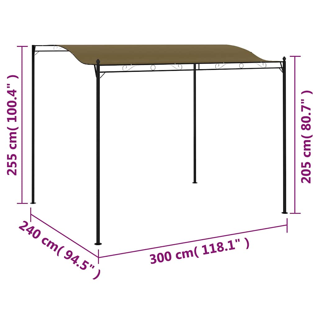 vidaXL Sunshade Awning 3x2,4 m Taupe 180 g/m²