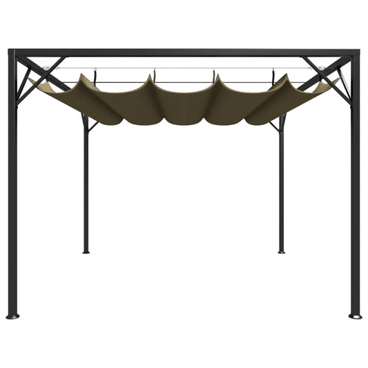 vidaXL Garden Gazebo with Retractable Roof 3x3 m Taupe 180 g/m²