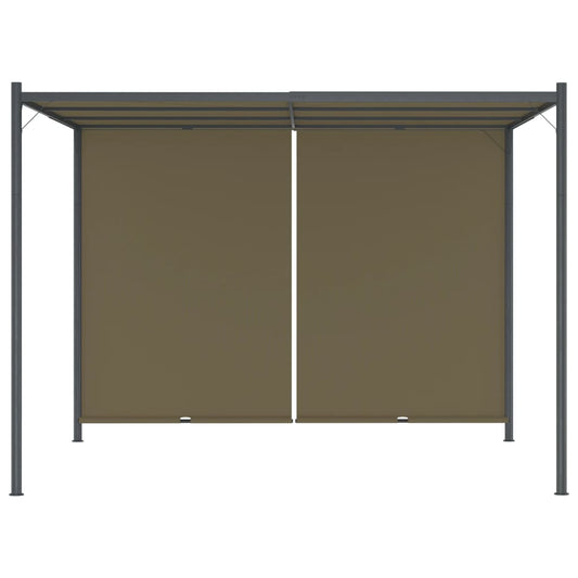 vidaXL Garden Pergola with Retractable Roof 3x3 m Taupe 180 g/m²