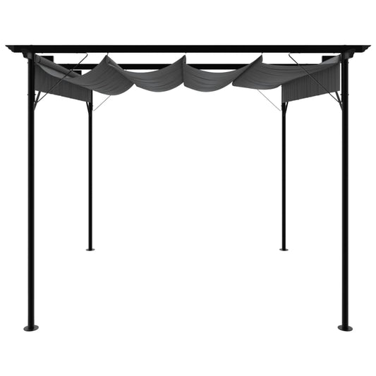 vidaXL Pergola with Retractable Roof Anthracite 3x3 m Steel 180 g/m²