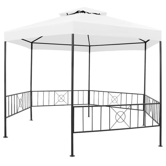 vidaXL Garden Gazebo 323x275x265 cm White 180 g/m²