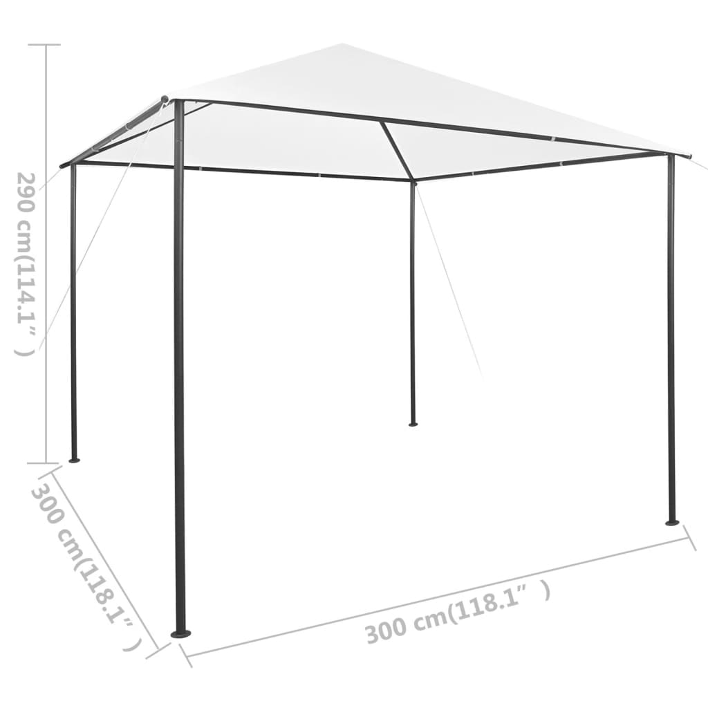 vidaXL Gazebo | White | Steel, Oxford fabric | Large | UV-resistant materials