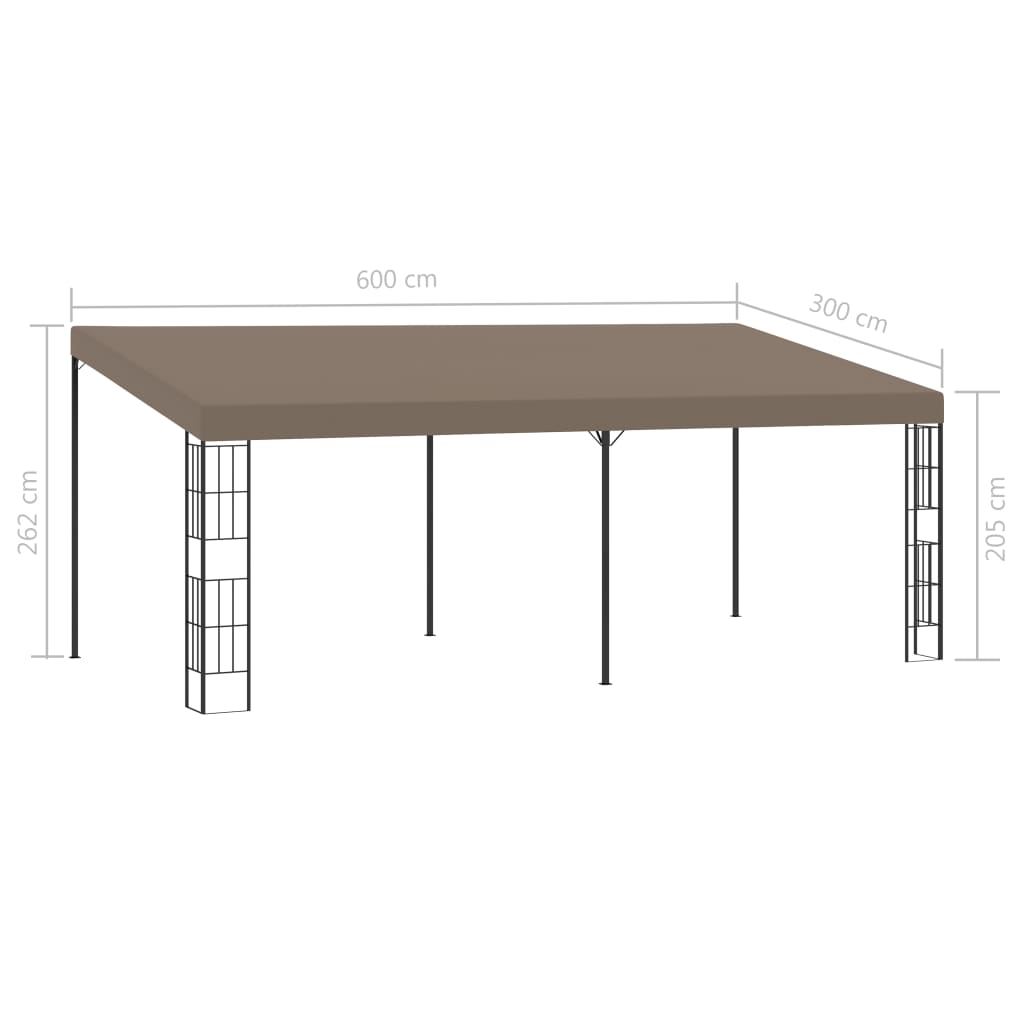 vidaXL Wall-mounted Gazebo 6x3 m Taupe Fabric