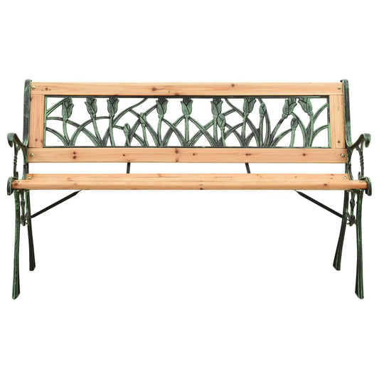 312031 vidaXL Garden Bench 122 cm Cast Iron and Solid Firwood