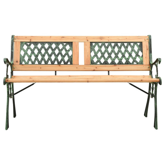 312033 vidaXL Garden Bench 122 cm Cast Iron and Solid Firwood