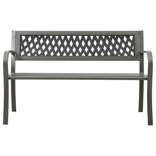 312039 vidaXL Garden Bench 125 cm Steel Grey