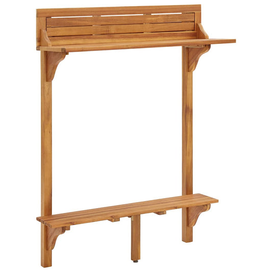 310253 vidaXL Balcony Bar Table 90x37x122,5 cm Solid Acacia Wood