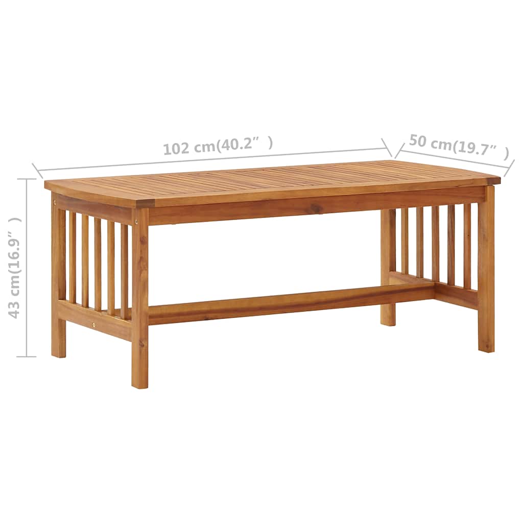 310255 vidaXL Coffee Table 102x50x43 cm Solid Acacia Wood