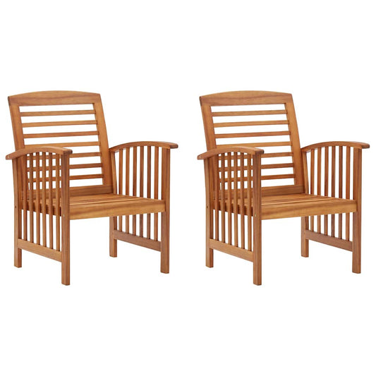 310256 vidaXL Garden Chairs 2 pcs Solid Acacia Wood